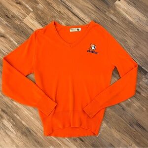 Mens vintage 80s logo 7 Denver broncos orange crush v neck sweater sz L
